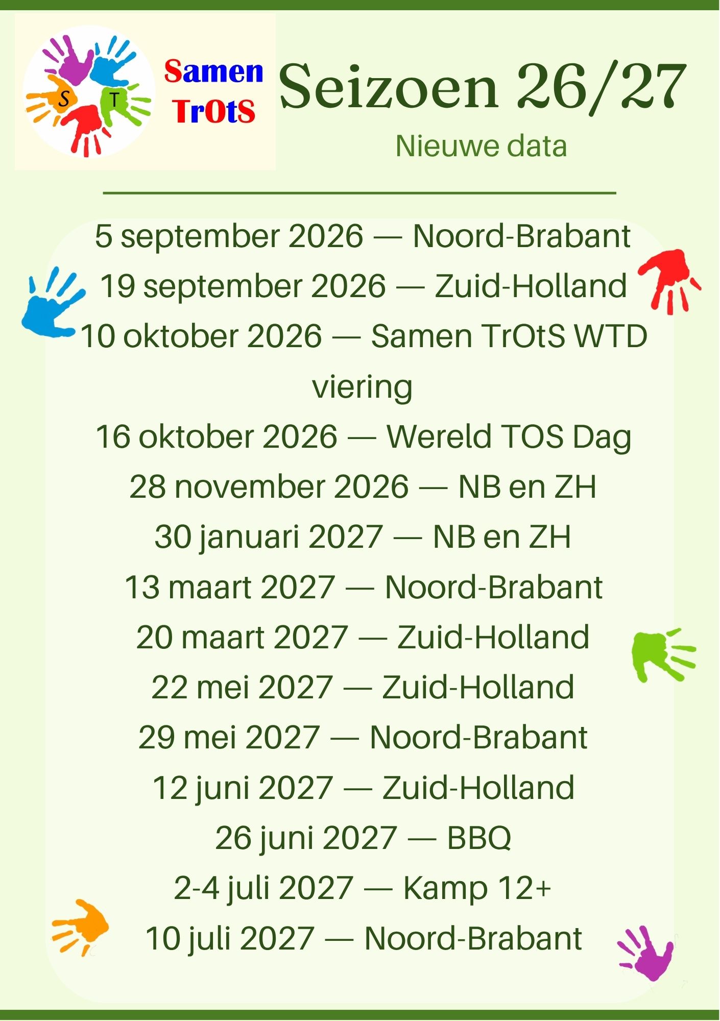 Nieuwe Data voor seizoen 26/27 zijn gepland
